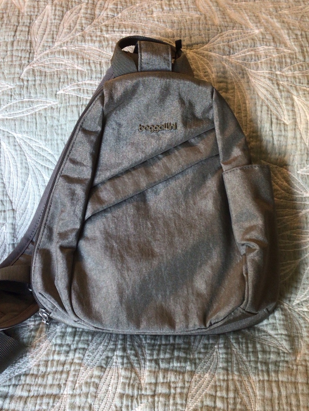 Baggallini Gray Convertible Sling Backpack